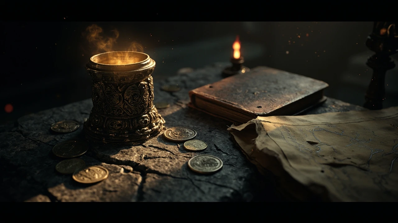 Reliquary of Courage relic resting on a weathered stone altar in Nightreign